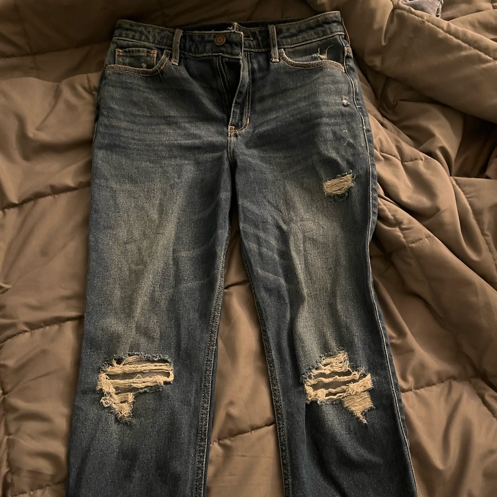 Hollister crop mom jeans